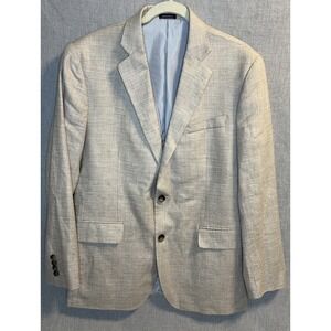 Stafford Khaki Beige Men's 40 Reg Wool Linen Blend Sports‎ Coat